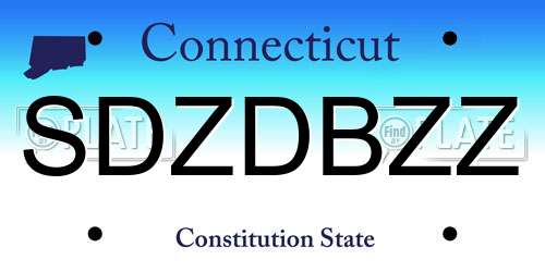 SDZDBZZ Connecticut License Plate