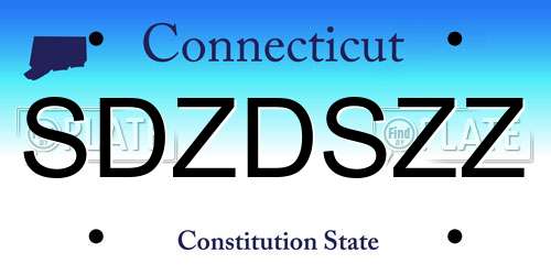 SDZDSZZ Connecticut License Plate