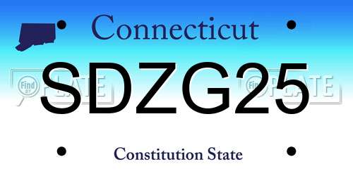 SDZG25 Connecticut License Plate