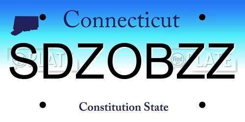 SDZOBZZ Connecticut License Plate