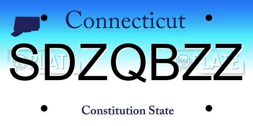 SDZQBZZ Connecticut License Plate
