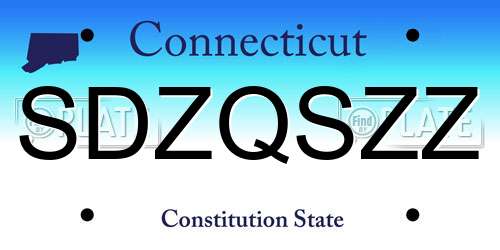 SDZQSZZ Connecticut License Plate