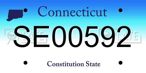 SE00592 Connecticut License Plate