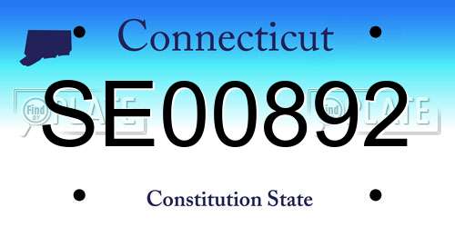 SE00892 Connecticut License Plate