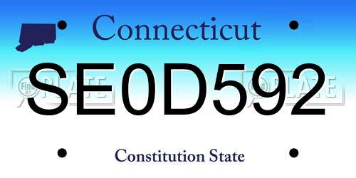 SE0D592 Connecticut License Plate