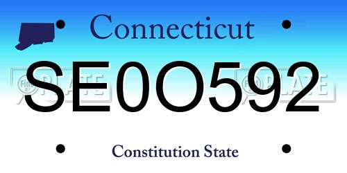 SE0O592 Connecticut License Plate