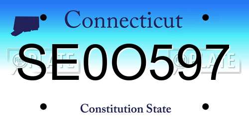 SE0O597 Connecticut License Plate