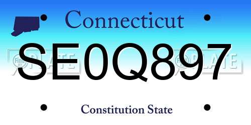 SE0Q897 Connecticut License Plate