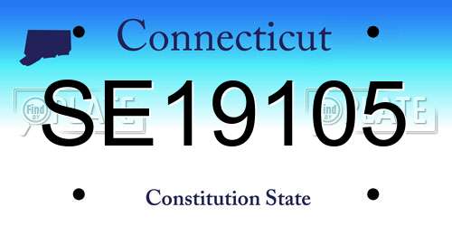 SE19105 Connecticut License Plate
