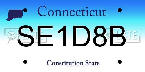 SE1D8B Connecticut License Plate