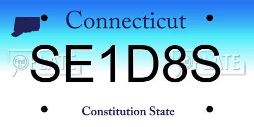 SE1D8S Connecticut License Plate