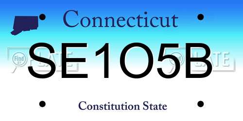 SE1O5B Connecticut License Plate