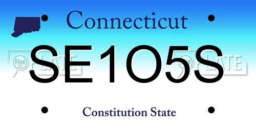 SE1O5S Connecticut License Plate