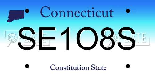 SE1O8S Connecticut License Plate