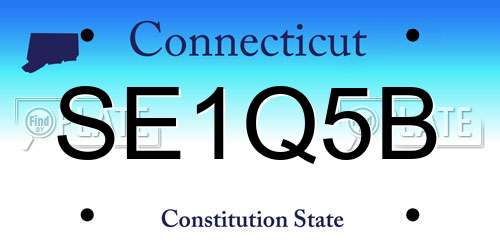 SE1Q5B Connecticut License Plate