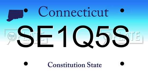 SE1Q5S Connecticut License Plate