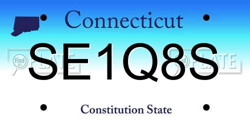 SE1Q8S Connecticut License Plate