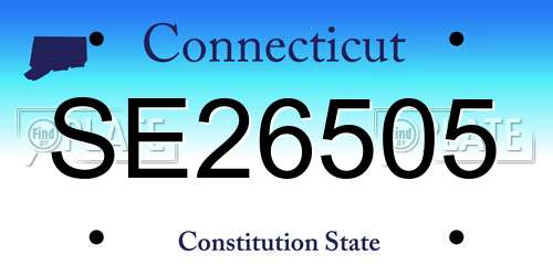 SE26505 Connecticut License Plate