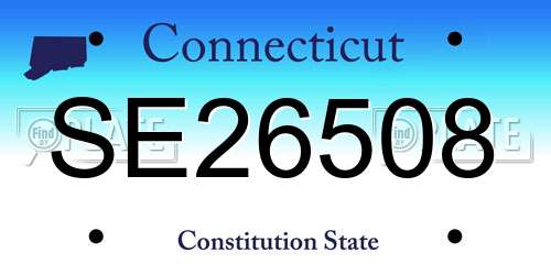SE26508 Connecticut License Plate