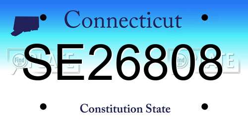 SE26808 Connecticut License Plate