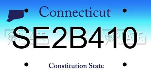 SE2B410 Connecticut License Plate