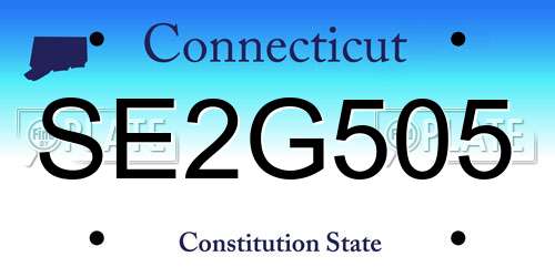 SE2G505 Connecticut License Plate