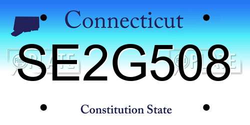 SE2G508 Connecticut License Plate