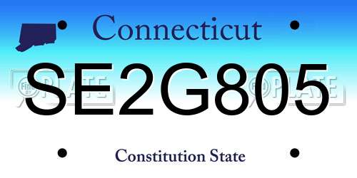 SE2G805 Connecticut License Plate