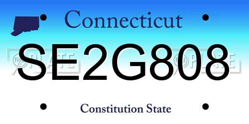 SE2G808 Connecticut License Plate