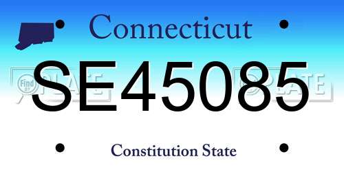SE45085 Connecticut License Plate