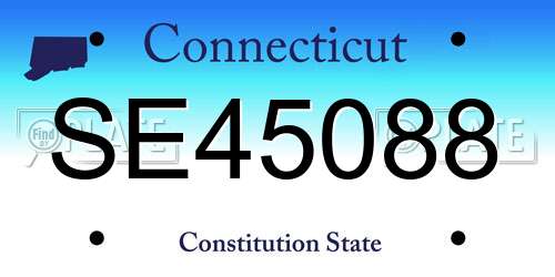 SE45088 Connecticut License Plate