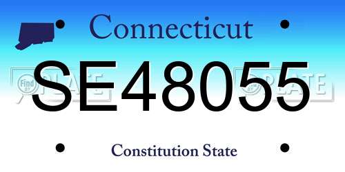 SE48055 Connecticut License Plate