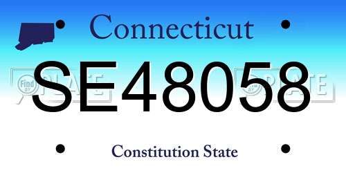 SE48058 Connecticut License Plate