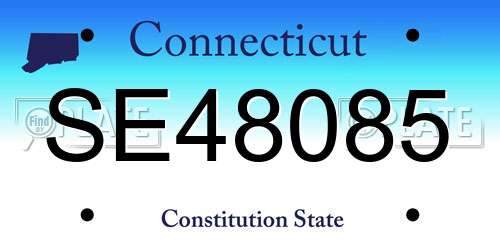 SE48085 Connecticut License Plate