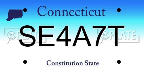 SE4A7T Connecticut License Plate