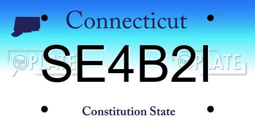 SE4B2I Connecticut License Plate