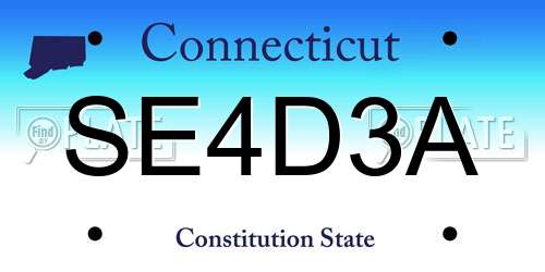 SE4D3A Connecticut License Plate