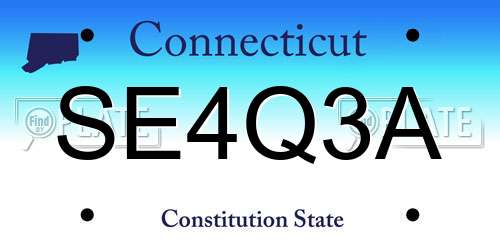 SE4Q3A Connecticut License Plate