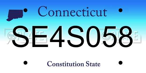 SE4S058 Connecticut License Plate