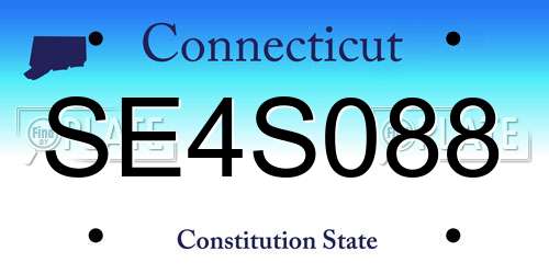 SE4S088 Connecticut License Plate