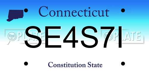 SE4S7I Connecticut License Plate