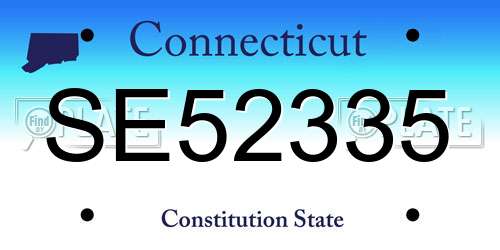 SE52335 Connecticut License Plate