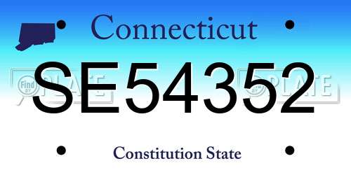 SE54352 Connecticut License Plate