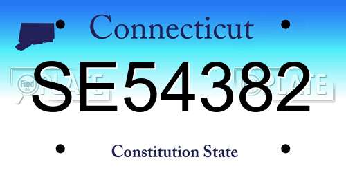 SE54382 Connecticut License Plate