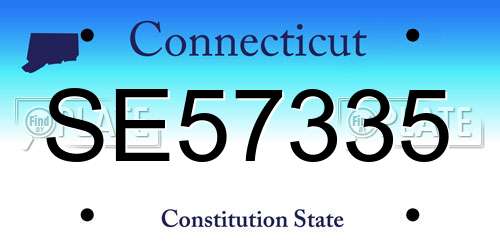 SE57335 Connecticut License Plate