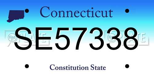 SE57338 Connecticut License Plate