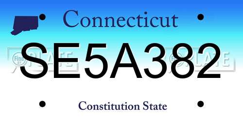 SE5A382 Connecticut License Plate