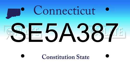 SE5A387 Connecticut License Plate