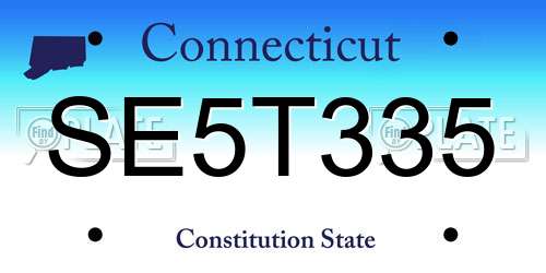 SE5T335 Connecticut License Plate
