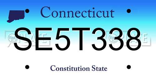 SE5T338 Connecticut License Plate
